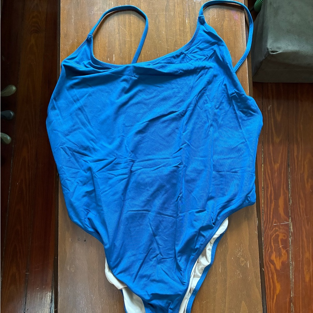 J. Crew Blue high cut Swimsuit